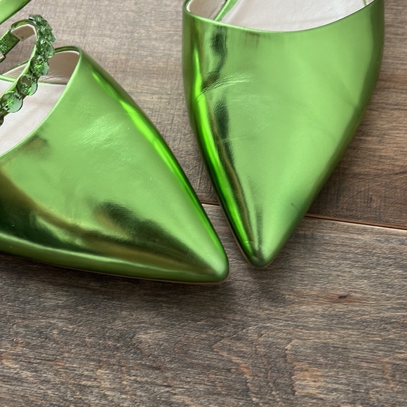 Metallic green Pazolini mules - Picture 3 of 5